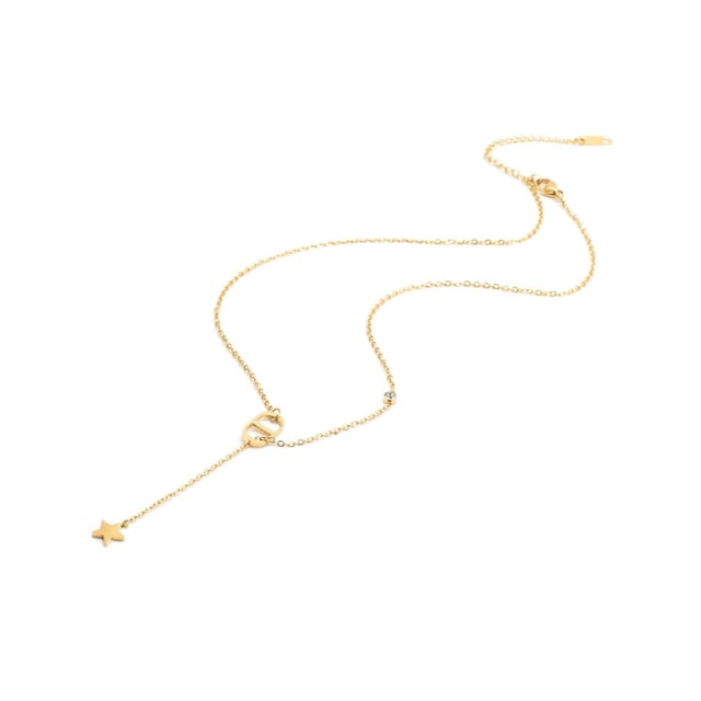 Collar de oro laminado de estrella con clip