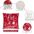 thumbnail image 3 of 4Pcs Outdoor Christmas Pillows, Red Christmas Throw Pillows, Snowflakes Merry Christmas Let it Snow Deer Christmas Pillow Cases Holiday Pillow Covers 18x18 for Winter Home Decorations, 3 of 6