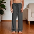thumbnail image 6 of UQJfacai Boys Linen Pants Kids Baggy Summer Beach Yoga Pants Loose Fit Elastic Waist Drawstring Casual Trousers with Pockets 4-14 Years, 6 of 9