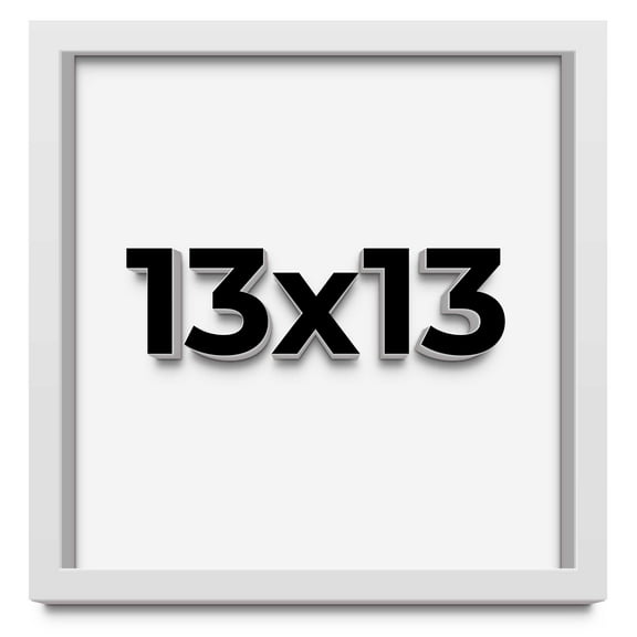 13x13 Shadow Box Frame White | 1 Inches Deep Real Wood Contemporary Shadowbox Display Frame | UV