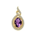 thumbnail image 2 of Engagement Necklace for Women 1.42 Carat Oval Shape Amethyst Gemstone And Diamond Women's Pendant Prong-Setting 10K White & Yellow Gold With 18'' Box Chain|Silver Chain, 2 of 3