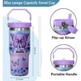 thumbnail image 2 of 30 oz Butterfly Tumbler with Handle, Large Insulated Tumbler with Flip & Straw Coffee Mug Cup Stainless Steel Gifts for Women Men Youth, 2 of 6
