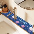 thumbnail image 2 of Yayeee Faucet Mat for Kitchen Sink 14.7" Diatomite Long Splash Guard Pad, Light Pink Jellyfish, 2 Pack, 2 of 7