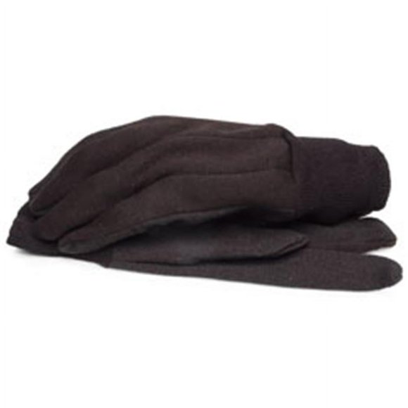 BlackCanyon Outfitters 65590_L Brown Jersey Gloves with Dots and Knit Wrist - Large 1 Pair