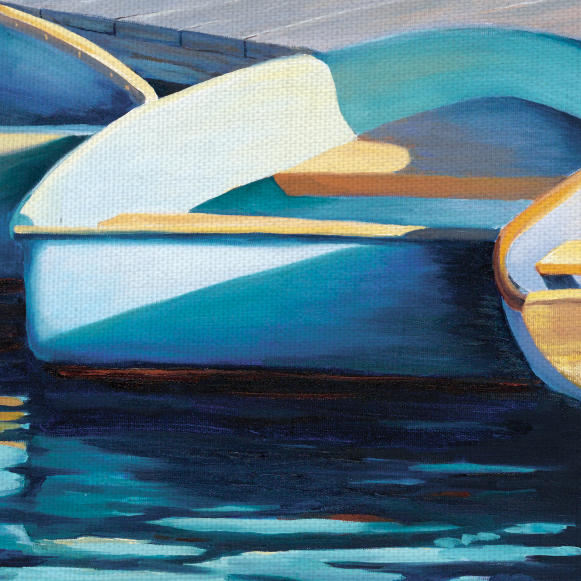 Masterpiece Art Gallery All Ashore Row Boats II Canvas Art Print 12" x 36"