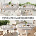thumbnail image 7 of Boho Floral Motif Round Tablecloth with Elastic Band, 44 Inch Fits 38"-42" Tables, Spill Resistant for Picnic, Party, and Kitchen Use, 7 of 7