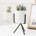 thumbnail image 4 of Ceramic Flower Pot Indoor Plant Display Planter with Stand Holder Cafe Home Decor, 4 of 7
