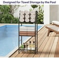 thumbnail image 5 of CozyNestF Free Standing Towel Rack - 3 Tier Towel Racks for Bathroom with M-Shaped Dividers, Durable Metal Towel Holder, Pool Towel Rack, Space-Saving Towel Storage Organizer, Modern Bath Towel Shelf, 5 of 18