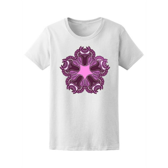 Gorgeous Purple Floral Mandala Tee Women's -Image by Shutterstock
