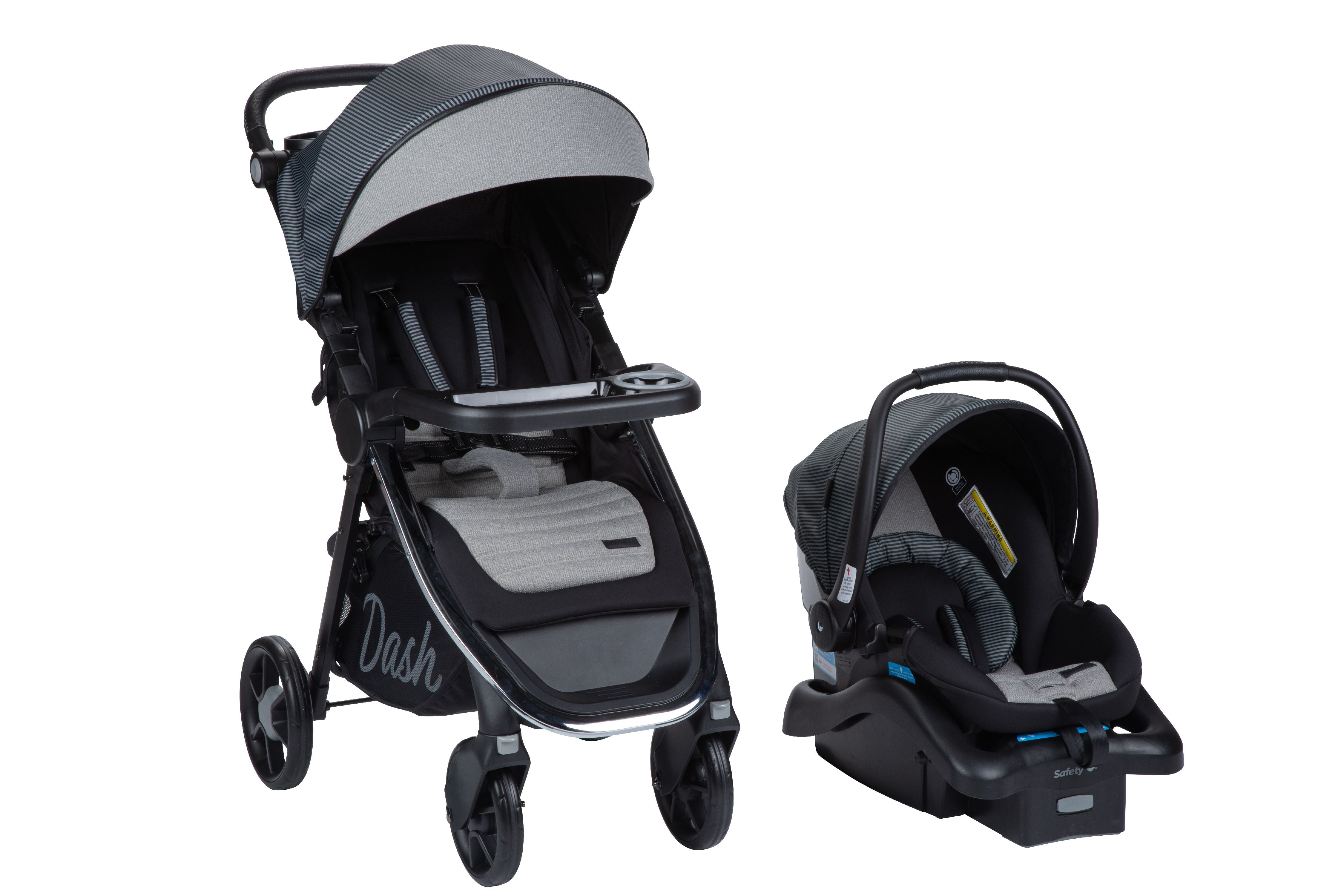 Monbebe Dash Travel System Stroller and Infant Car Seat, Pinstripe 