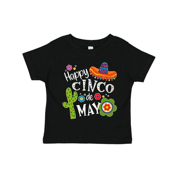 Inktastic Happy Cinco de Mayo- Sombrero, Cactus, Flowers Boys or Girls Toddler T-Shirt
