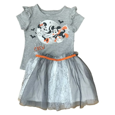 Disney Infant Toddler Girls Minnie Mouse Boo Crew Halloween Tutu Outfit Set 18M