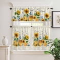 thumbnail image 2 of 3 Piece Kitchen Curtains and Valances Set Yellow Sunflowers Cafe Curtains 24 Inch Length Daisy Bees Elegant Pastoral Floral Valance & Tier Curtain for Living Room Bedroom Window 54"x18"+27"x24"*2, 2 of 6