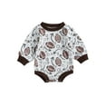 thumbnail image 1 of Barboteuse d'Automne pour Bébés Filles Garçons Manches Longues Col Rond Imprimé Football, 1 of 7