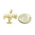 thumbnail image 3 of Real 14k yellow gold Menorah star of David Jewish Israel pendant religious 2.6g, 3 of 12