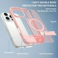 thumbnail image 3 of Dteck Magnetic Case for iPhone 14 Pro Max,Shockproof TPU+PC Anti-Slip Compatible with Mag Safe Case Adjustable Kickstand Frosted Translucent Matte Phone Cover for iPhone 14 Pro Max,Pink, 3 of 6