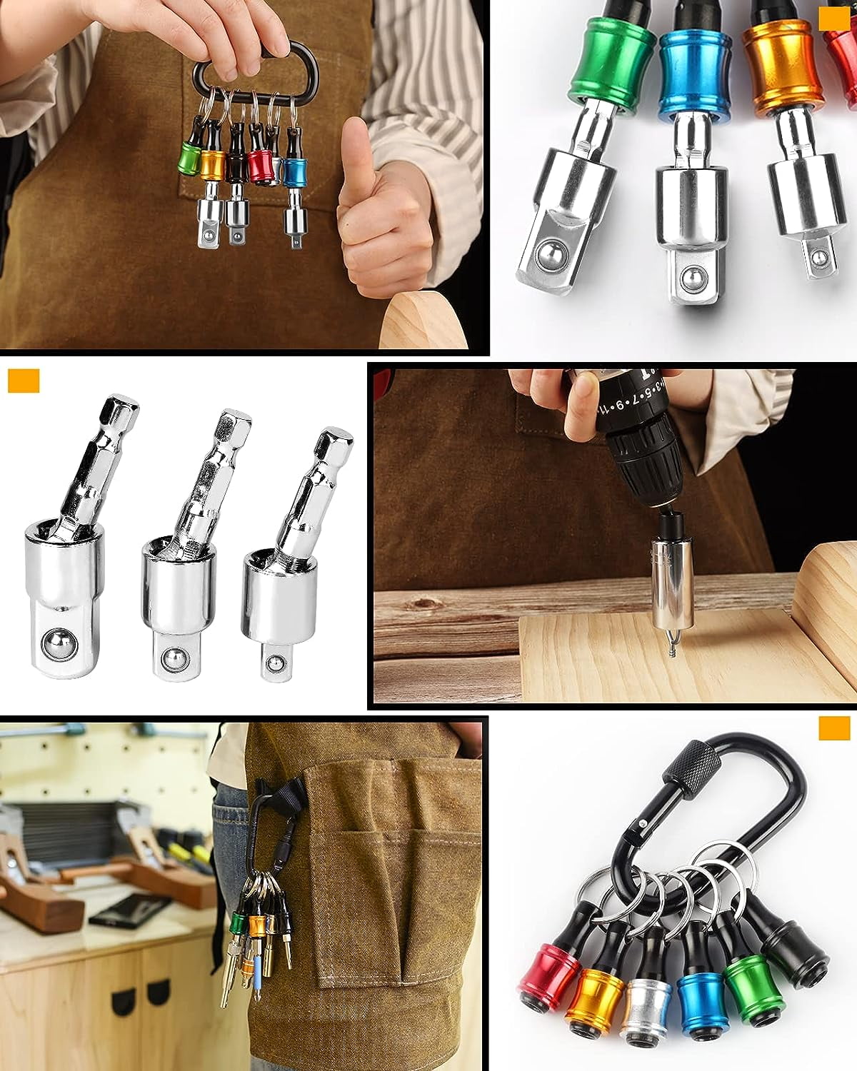 Magnetic Screwdriver Bit Organizer Holder With 28 Drill Bits - Fits 1/16" To 1/4" Hex Shank Bits, Denture Drill Bit Storage Case (Red) - View #3
