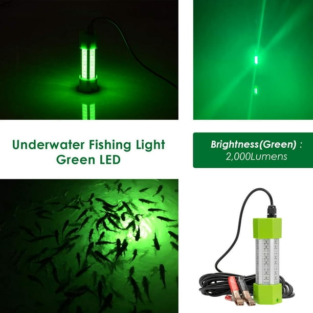 12V LED Underwater Sinking Submersible Night Fishing Light Crappie Squid  Boat Shad Fishes Lamp 5m Cord