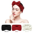 thumbnail image 3 of 3 Pieces Wash Face Headband Makeup Spa Headband Towel Terry Hair Bands Microfiber Bowtie Headbands Shower Facial Adjustable Headband for Women, 3 of 7