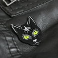 thumbnail image 4 of PinMart's Black Cat w/ Moon and Spider Web Halloween Enamel Lapel Pin, 4 of 4