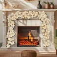 thumbnail image 4 of Eoozwa Fall Maple Leaf Garland 68.9" Fall Artificial Garlands White Pumpkins Vines Decorations for Home Outdoor Thanksgiving Fireplace, 4 of 6