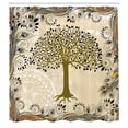 thumbnail image 2 of Ambesonne Nature Shower Curtain, Tree of Life Motif Peacock, 69"Wx84"L, Pale Coffee, 2 of 4