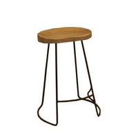 The Urban Port Brand Attractive Wooden Bar Stool With Iron Legs (Short) by The Urban Port
