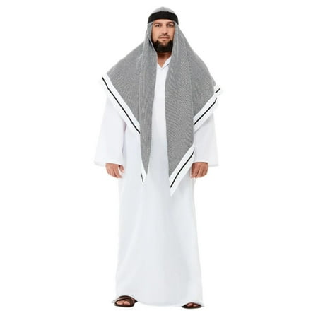 White and Gray Fake Sheikh Men Adult Halloween Costume -