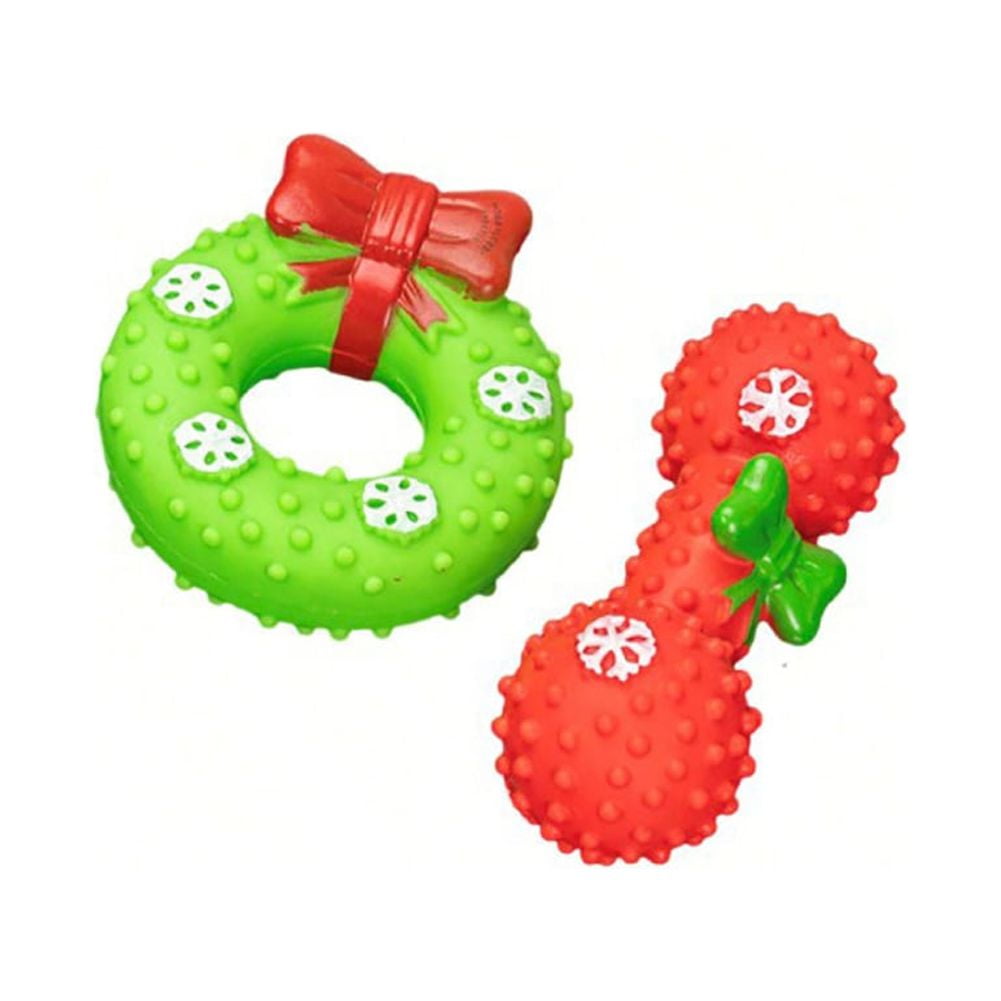 Christmas Dog Stocking Toys Xmas Dog Toys Set, Rubber Dog Toys, Indestructible Dog Toy Durable Squeaky Puppy Chew Toys for Training Teething