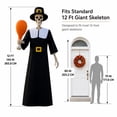 thumbnail image 2 of Thanksgiving Skeleton Costume Set with Giant Drumstick Prop and Pilgrim Style Robe for Halloween Yard Decoration, 2 of 6