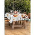 thumbnail image 2 of Outdoor Tablecloth with Umbrella Hole and Zipper, Fall Orange Green Pumpkins Rectangle Table Cloth 60x84 Inch Waterproof Tablecloth, Thanksgiving Maple Leaf Picnic Table Cover for Patio Camping, 2 of 7