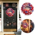 thumbnail image 2 of Patriotic 4th of July Wreath for Front Door Red White Blue Independence Day Memorial Day Summer Farmhouse Wall Door Decoration(A,One Size), 2 of 5