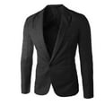 thumbnail image 3 of HWRETIE Blazers and Sports Coats Charm Men's Casual Slim Fit One Button Suit Blazer Coat Jacket Tops Men Black Xl, 3 of 3