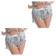 thumbnail image 1 of Guardurnaity de danza del vientre de lentejuelas para mujer, práctica de puesta en escena, faldas por encima de la rodilla, traje lavable portátil Plata 2Conjunto, 1 of 1