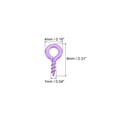 thumbnail image 2 of 500 Pack Small Screw Eye Hooks Mini Eyelets Screws, 4x8x1mm, Purple, 2 of 5