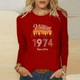 thumbnail image 2 of BangWanChi Long Sleeve Shirts for Women Women's Casual Fashion Full Year Birthday Printed Round Neck Long Sleeved Tops/shirt, 2 of 4