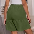 thumbnail image 4 of DDAPJ pyju Shorts for Women Summer Trendy 2025 Ruffle Hem Casual Shorts Elastic Waist Button Short Pants with Pockets Army Green XXL, 4 of 8