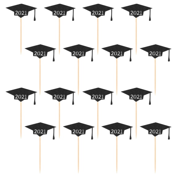 LEORX 32Pcs Grad Cake Decor Black Paper Graduation Design Women Cake Scene