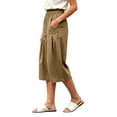 thumbnail image 5 of Guluxicc Women's Cotton Cropped Pants with Pockets Elastic Waist Wide Leg Capris for Everyday Wear Summer Casual Outfits, 5 of 9