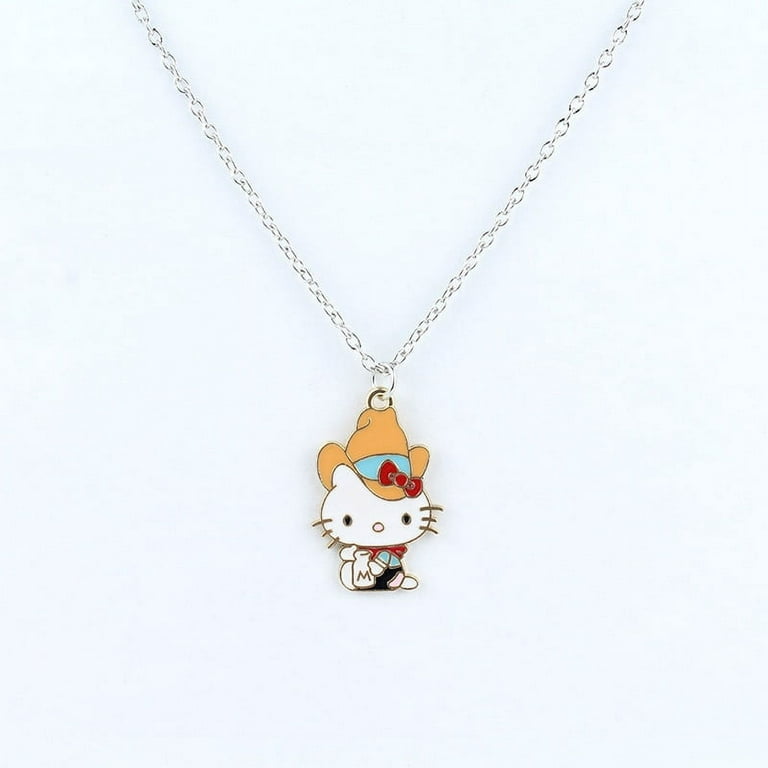 Sanrio Hellokitty Animated Diamond Necklace Cartoon Girl Princess Kt Cat  Love Cute Sweet Clavicle Chain Jewelry Birthday Gift 
