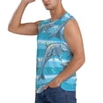 thumbnail image 3 of Lsque Dolphin Print Men's Cotton Blend Sleeveless Muscle Shirts (S-3XL)- Moisture Wicking, Odor Protection, UPF 30+,Large, 3 of 8
