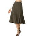 thumbnail image 5 of MODA NOVA Juniors Peasant Elastic Waist A-Line Printed Midi Skirt, 5 of 6