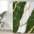 thumbnail image 4 of Green Marble Shower Curtain Set ，Waterproof Fabric Shower Curtains Gold Foil Modern Shower Curtains for Bathroom,Bathroom Decor 54x"78", 4 of 6