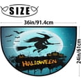 thumbnail image 2 of Halloween Night Half Round Door Mat, Witch Non-Slip Half Circle Rug Doormats Absorbent Washable for Indoor Outdoor Kitchen Bedroom Home Decor 24"x36", 2 of 7
