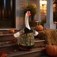 thumbnail image 3 of AZXY Halloween Porch Goose Outfit, Halloween Decorations Outdoor Ghost Skull Print Shirt Hat Set for 23 Inch Cement Plastic Porch Goose Statue, Lawn Patio Fall Party Ornament, 3 of 7