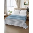 thumbnail image 2 of Blue Ombre Stripe Queen Size Flat Sheet, Wrinkleproof & Fadeproof Cooling Flat Bed Sheet Only, Farmhouse Striped Gradient Breathable Soft Bedding Top Sheets 90 x 102 Inches, 2 of 8
