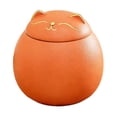 thumbnail image 1 of Pet Urn, Sealed Moisture-Proof Ceramic Cat-Shaped Jar, Frosted Matte Finish with Gold Accents, Rounded Safe Design for Fur Preservation, Memorial Keepsake, 1 of 8