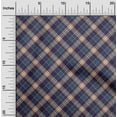 thumbnail image 2 of oneOone Polyester Spandex Dark Blue Fabric Check Dress Material Fabric Print Fabric By The Yard 56 Inch Wide, 2 of 4