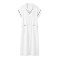 thumbnail image 7 of BRGZLK Womens Shirt Dresses Summer Trendy Solid Color V-Neck Button Down Cardigan Dresses Lightweight Breathable Beach Dress with Pockets White L, 7 of 7