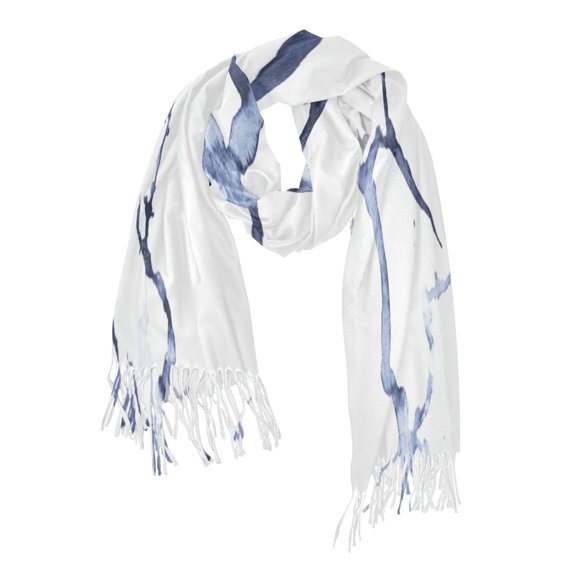 Winter Themed Birds and Trees Soft Stylish Scarf 86.6''x30.7'' Lightweight and Warm, Breathable